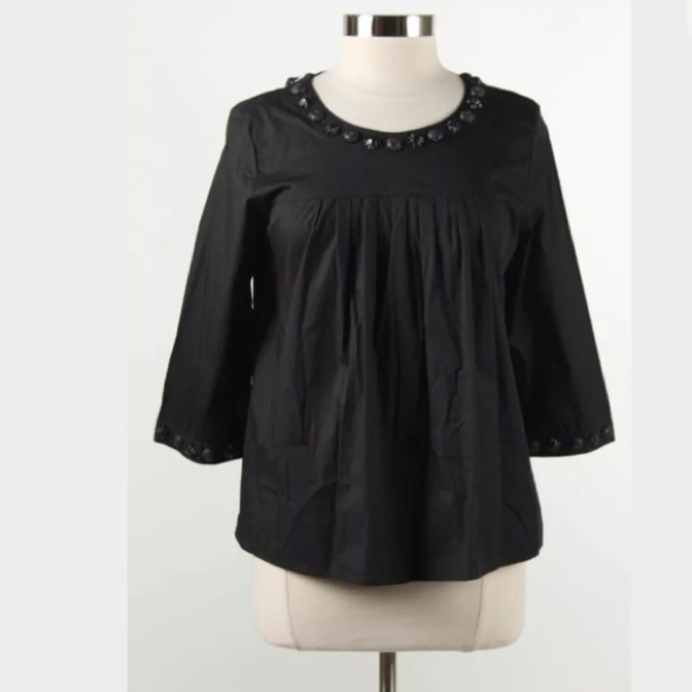 Tory Burch Embellished Black Top